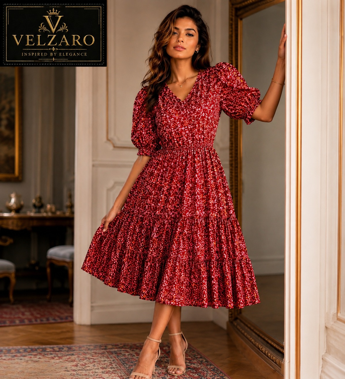 Short-Sleeve Printed Dress.         STYLE NO :-  PS  311117