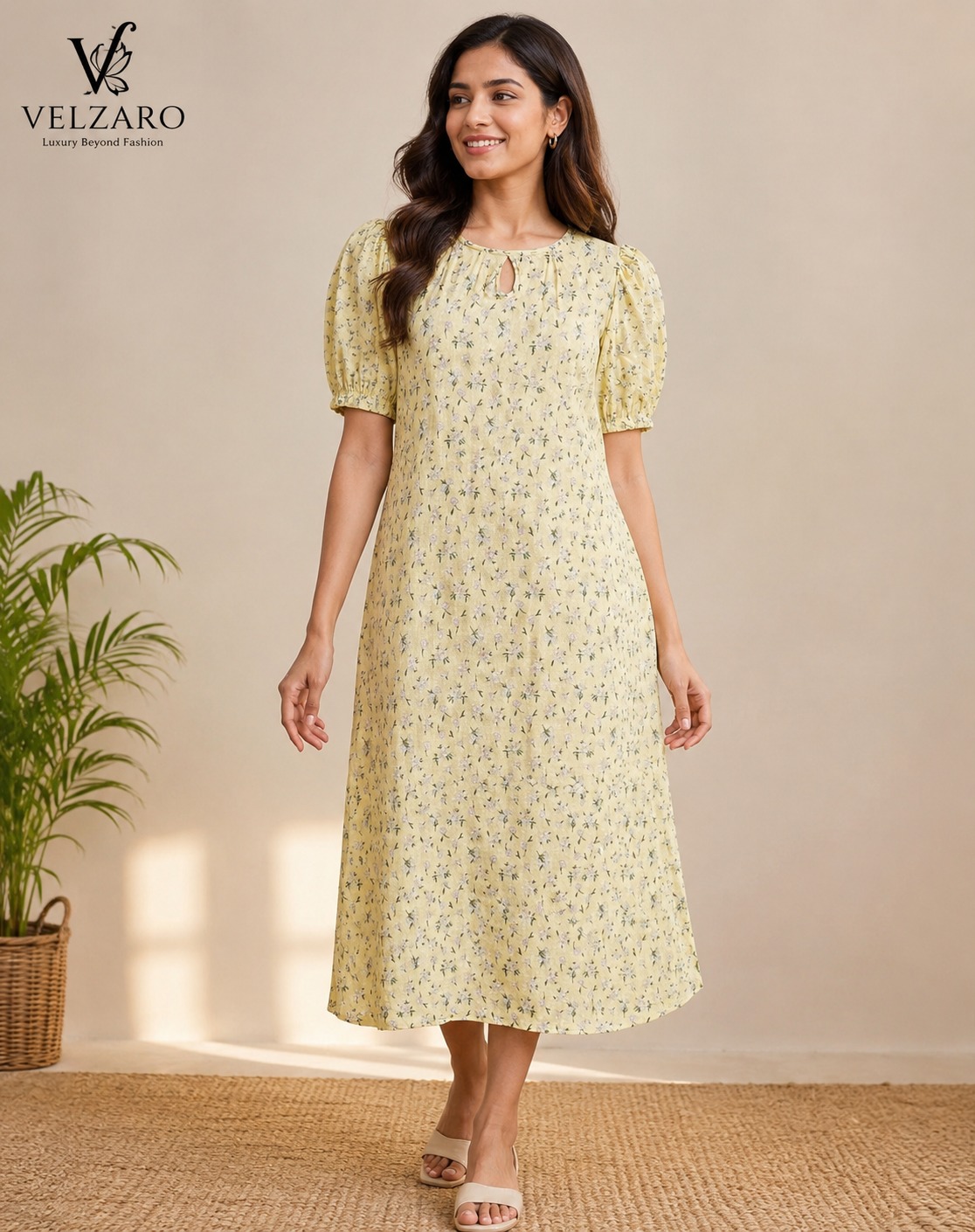 Short-Sleeve Printed Dress.          STYLE NO : 21115