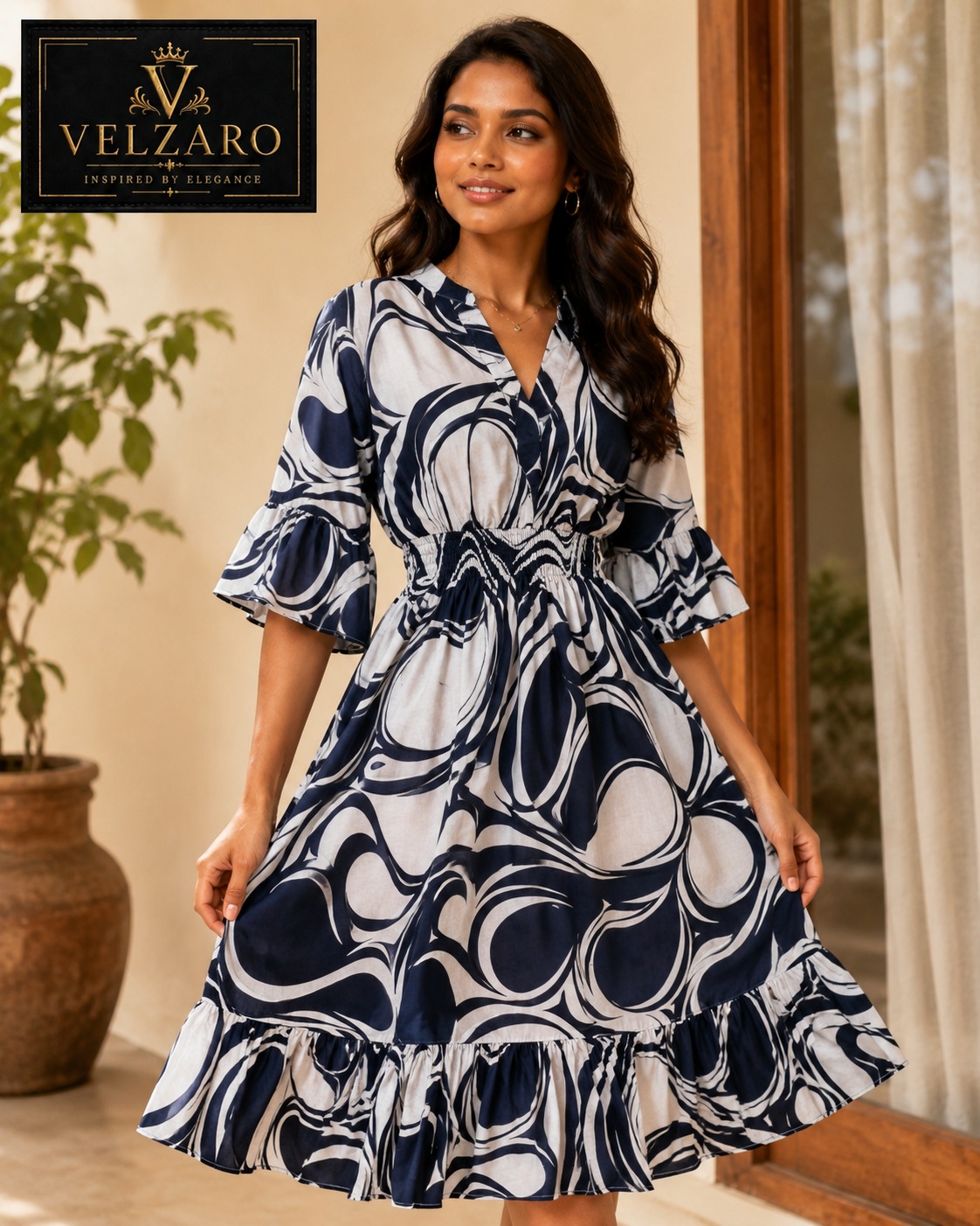 Short-sleeve Printed Dress.              STYLE NO : TY 11113