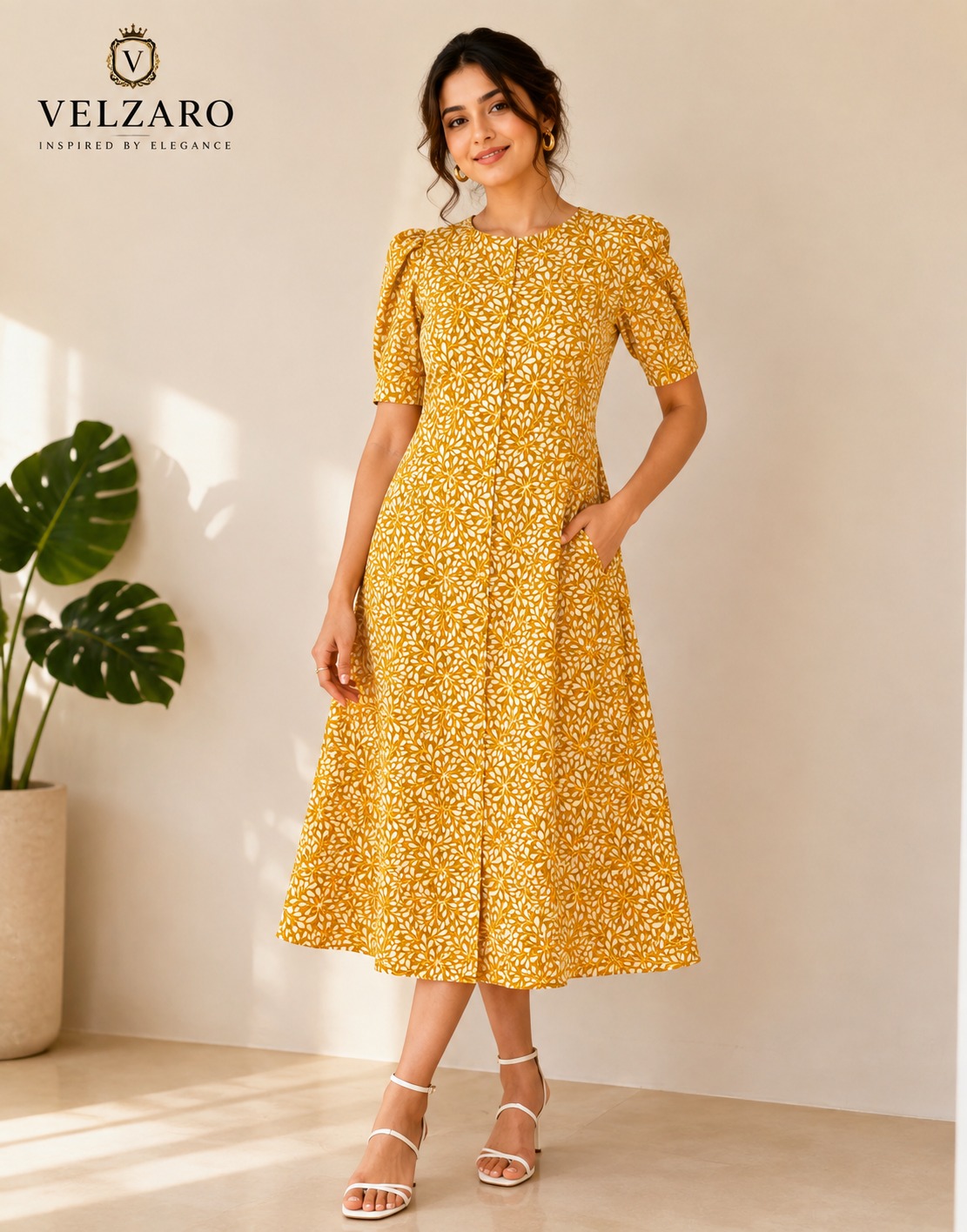 Short-Sleeve Printed Dress.          STYLE NO : PS  31111