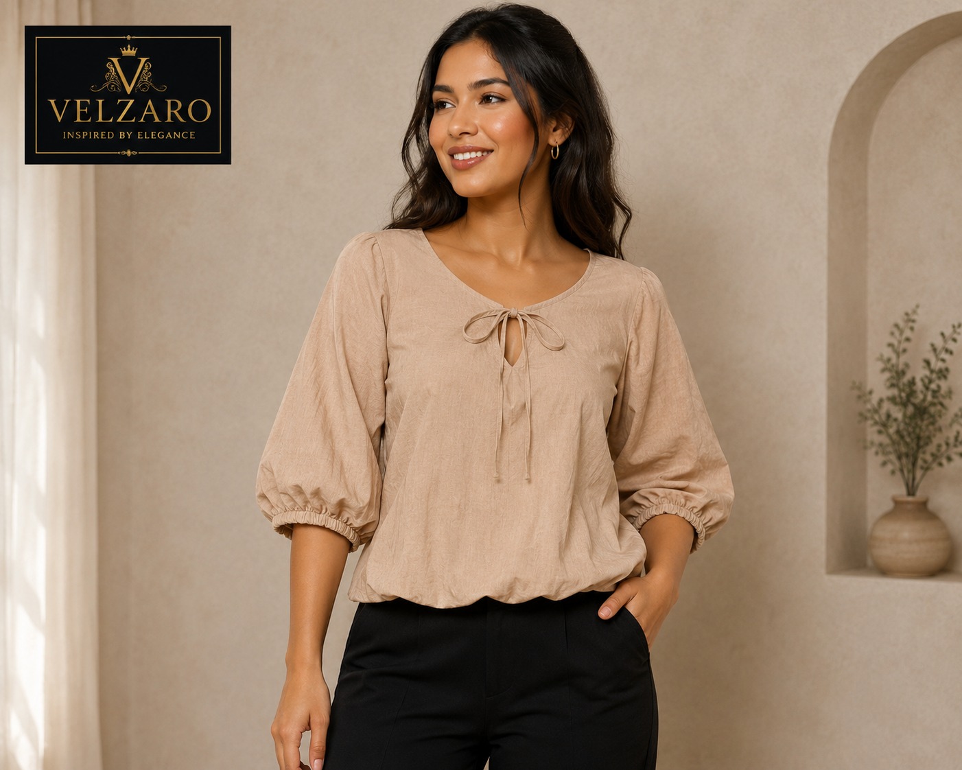 * Short-Sleeve Plain Blouse            STYLE NO : MA 22216